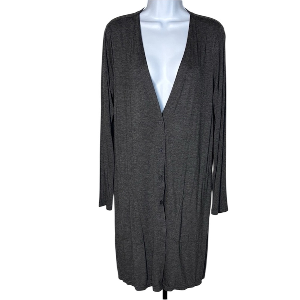 Max Studio Charcoal Gray Duster Cardigan